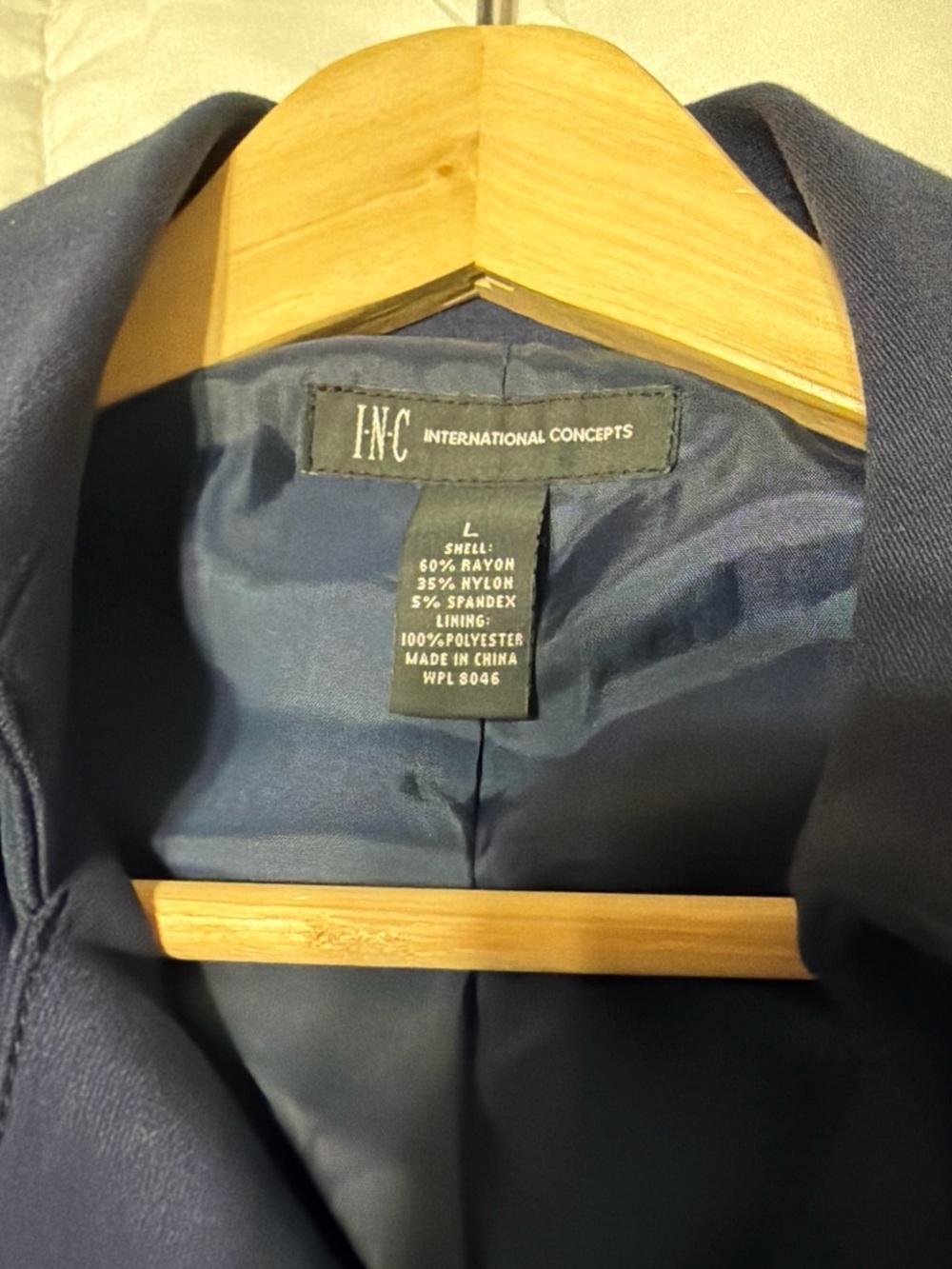 INC International Concepts Navy Double-Breasted Military Pea Coat - Picture 2 of 4